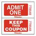 Blueline Admit One with Coupon Ticket