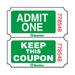 Blueline Admit One Single Coupon Ticket
