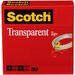 MMM6002P1272 - Transparent Tape, 3" Core, 1/2"x2592", 2/PK