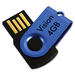 Vision Mini Swivel 4 GB USB 2.0 Flash Drive - Blue