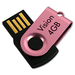 Vision Mini Swivel 4 GB USB 2.0 Flash Drive - Pink