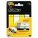 MMM2900WYB - Post-it Super Sticky Label Pads, 3/4 in x 2 1/4 in, Yellow & White, 100/Pack