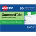 AVE59102 - Gummed Index Tabs, Round, Ext 1/2", 50/PK, White Paper
