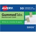 AVE59105 - Gummed Index Tabs, 7/16"x13/16", 1/2" Ext, 50/PK, Gray Cloth