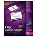 Avery Dennison Laser and Inkjet Clip Style Name Badge Kit