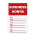 Advantus Business Hours Sign