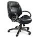 Mayline Ultimo ULMGRBLK Leather Managerial Mid-Back Chair