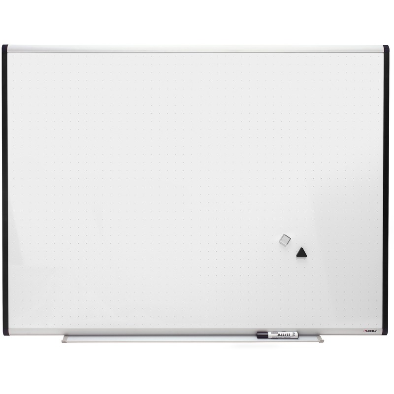 Lorell Signature Magnetic Dry Erase Board with Grid Lines