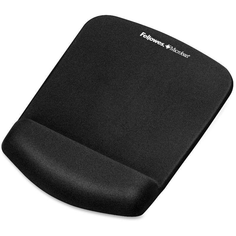 Fellowes PlushTouch Mouse Pad/Wrist Rest with FoamFusion Technology - Black