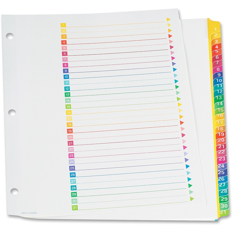 TOPS RapidX Colour Coded Monthly Index Dividers