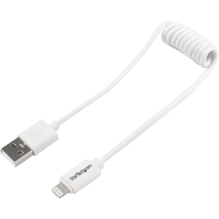 StarTech Lightning To USB Cable Coiled 0 3m 1ft White 1 X