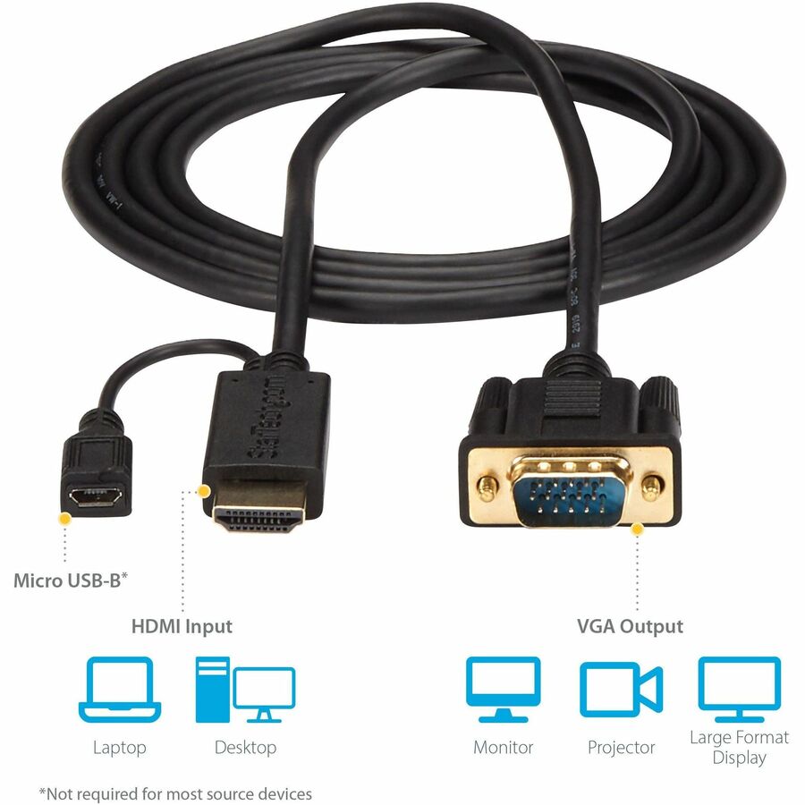 StarTech 6 Ft HDMI To VGA Active Converter Cable HDMI To VGA