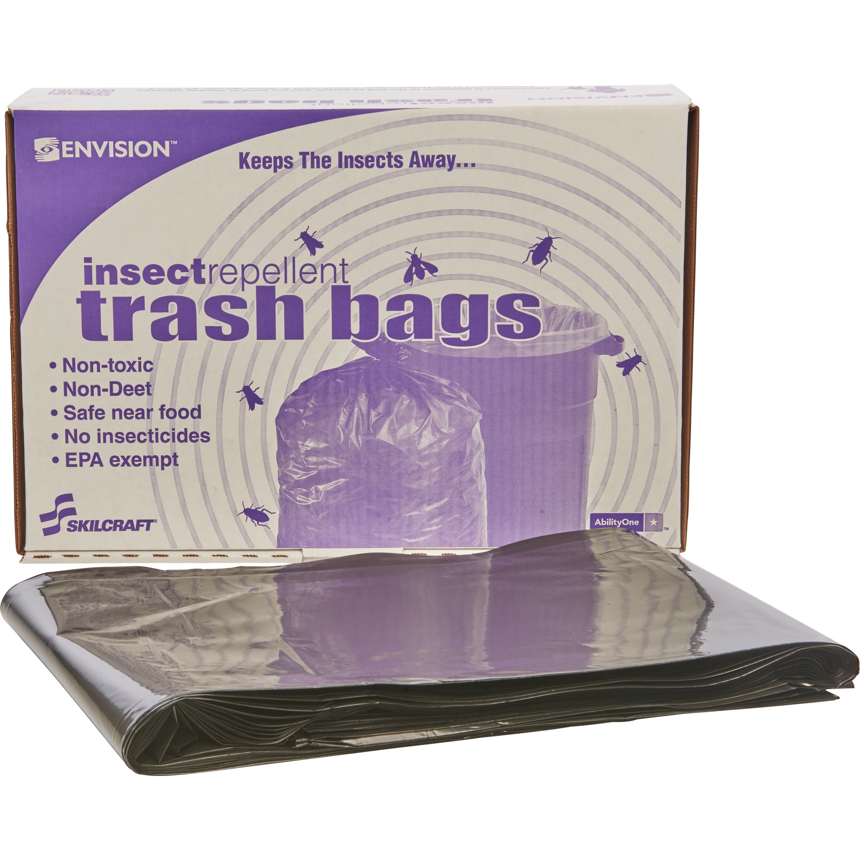 NSN5346819 SKILCRAFT® 8105015346819, Insect Repellent Trash Bags, 40