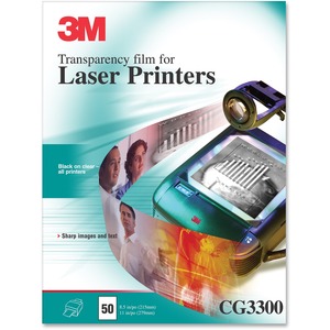 3M Laser Transparency Film - Letter - 8.5" x 11" - 50 x Sheet(s)