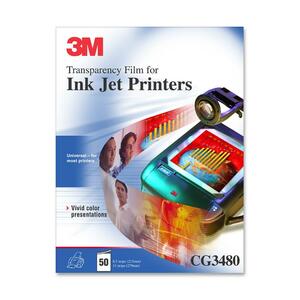 3M Inkjet Transparency Film - Letter - 8.5" x 11" - 50 x Sheet(s)