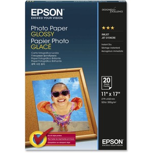 Epson Photographic Paper - Ledger - 11" x 17" - 196g/m² - Glossy - 20 x Sheet - White