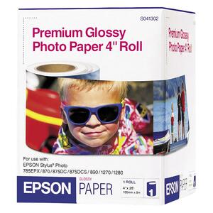 Epson Premium Glossy Photo Paper - 4" x 26' - 260g/m - High Gloss - 1 x Roll - White
