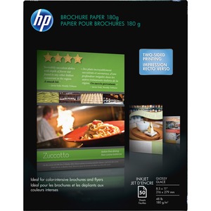 HP Brochure and Flyer Paper - Letter - 8.5" x 11" - 48lb - Glossy - 50 x Sheet