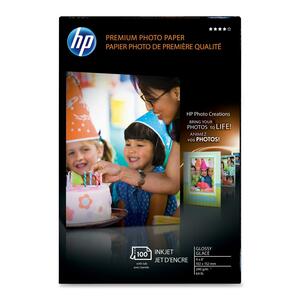 HP Premium Photo Paper - 4" x 6" - 64lb - Glossy - 100 x Sheet - White