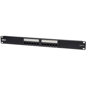 Tripp Lite by Eaton 12-Port 1U Rack-Mount Cat5e 110 Patch Panel 568B RJ45 Ethernet TAA