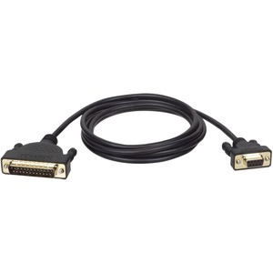 Tripp Lite by Eaton 6ft AT Serial Modem Cable Gold Connectors DB25M to DB9F M/F 6'