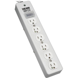 Tripp Lite by Eaton Hospital-Grade Surge Protector with 6 Hospital-Grade Outlets 15 ft. (4.57 m) Cord 1050 Joules UL 1363 Not for Patient-Care Rooms