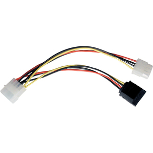 6IN SATA DUAL POWER ADAPTER/TAP 4PIN TO 1X15PIN 1X4PIN