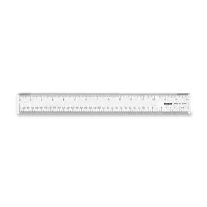 Westcott See-through Ruler - 15" Length 1" Width - 1/16 Graduations - Imperial, Metric Measuring System - Acrylic - 1 Each - Clear