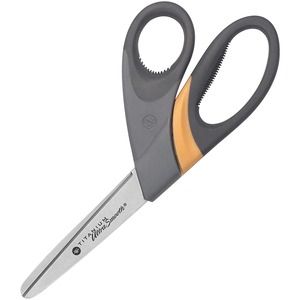 Acme Ultra Smooth Scissors - 3.5" Cutting Length - 8" Overall Length - Bent - Bent-left/right - Titanium - Gray, Silver/Black