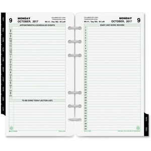 Day-Timer 2 Pages Daily Planner Refill - Daily - 3.75" x 6.75" - January till December - 7:00 AM to 11:00 PM - 1 Day Per 2 Page(s)