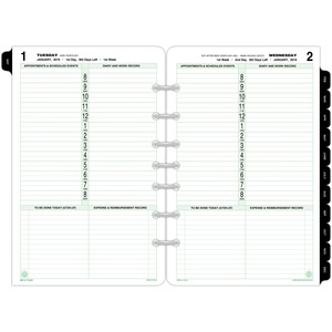 Day-Timer Planner Refill - Daily - 5.5" x 8.5" - January till December - 8:00 AM to 9:00 PM - 1 Day Per 1 Page(s)