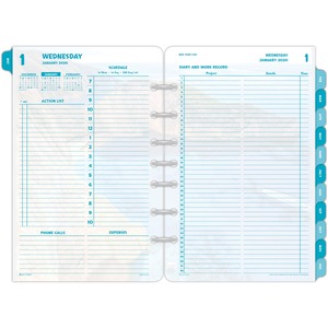 Day-Timer Coastlines 2 Pages Per Day Daily Refill - Daily - 5.5" x 8.5" - January till December - 7:00 AM to 11:00 PM - 1 Day Per 2 Page(s)