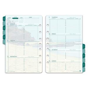 Day-Timer Coastline 2 Pages Per Week Weekly Refills - Weekly - 5.5" x 8.5" - January till December - 7:00 AM to 7:00 PM, 8:00 AM to 1:00 PM - 1 Week Per 2 Page(s)