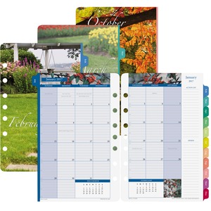 Day-Timer Garden Path Monthly Planner Refills - Monthly - 5.5" x 8.5" - 1 Month Per 2 Page(s) - Light Beige