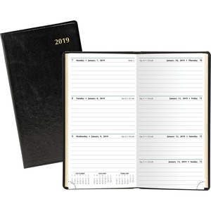 Day-Timer Slim Weekly Appointment Planner - Weekly - 3.38" x 6.25" - January till December - 1 Week Per 2 Page(s) - Black