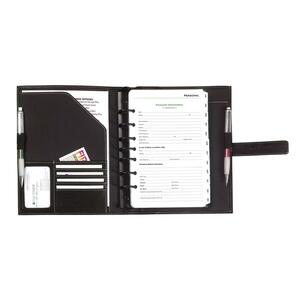Day-Timer Desk Calendar Starter Set - Weekly - 5.5" x 8.5" - Leather - Black