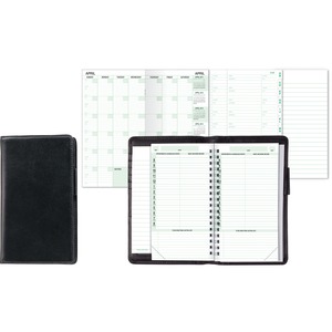 Day-Timer Avalon Leatherlike Vinyl Starter Set - Monthly - 3.5" x 6.5" - Vinyl - Black