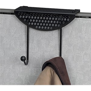 Fellowes Perfect Coat Hook - 2 Hook - Metal, Steel Hook - Black