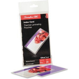 GBC HeatSeal Laminating Pouch - Index Card 3.5" Width x 5.5" Length x 5mil - 25 / Pack - Clear