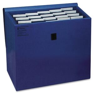 Wilson Jones Insertable Tabbed Expanding File with Flap - 17" Expansion - 10" x 12" - 1 Each - Dark Blue