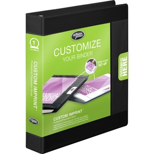 Wilson Jones Custom Imprint Binder - Letter - 8.5" x 11" - 1" Capacity - 1 Each - Black