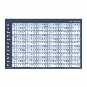 Visual Organizer Yearly Dated Wall Calendar - 48" x 32" - January till December - Blue