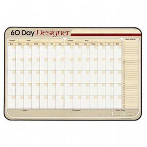 Visual Organizers 60-Days Designer Wipe-Off Planner - 40" x 26" - Plastic, Hardboard