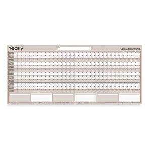 Visual Organizers Erasable Yearly Organizer - Yearly - 60" x 20" - Gray