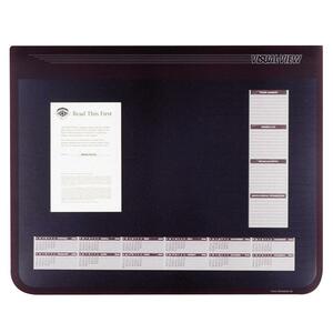 Visual Organizer Visu-View Desk Pad - 24" Width x 19" Depth - Vinyl Backing - Vinyl, Foam - Black, Clear Overlay