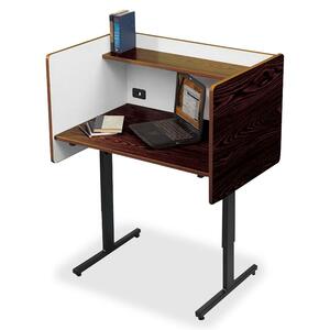 Balt Study Carrel - Rectangle - 24" x 37" - Steel - White Interior, Walnut