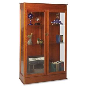 Balt Traditional Wood Display Case - 48" x 18" x 77" - Wood - 3 x Shelf(ves) - Security Lock - Glass Door - Oak