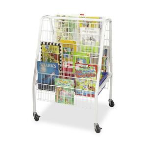 Balt Library Mobile Cart - 12 Shelf - 3" Caster - Steel - 28" x 27.5" x 43" - White