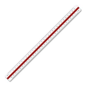 Chartpak Metric Conversion Triangular Scale - 12" Length 1" Width - 10 Graduations - Metric Measuring System - Plastic - 1 Each - White