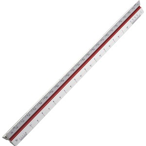 Chartpak Architectural Triangular Scale - 12" Length 1" Width - 3/32 Graduations - Imperial, Metric Measuring System - Plastic - 1 Each - White